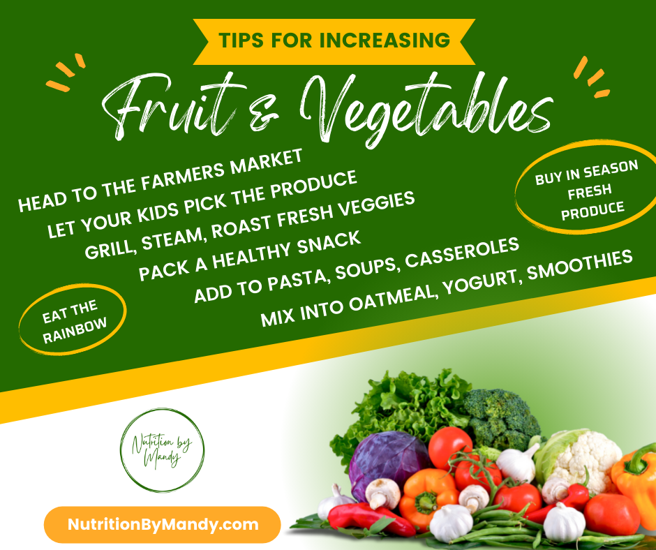 Tips for Increasing Fruits and Vegetables