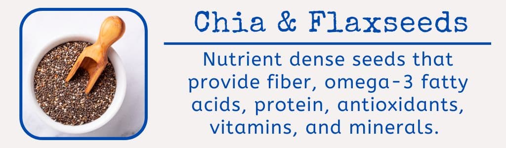 Aliments de base végétaliens du garde-manger au chia et aux graines de lin