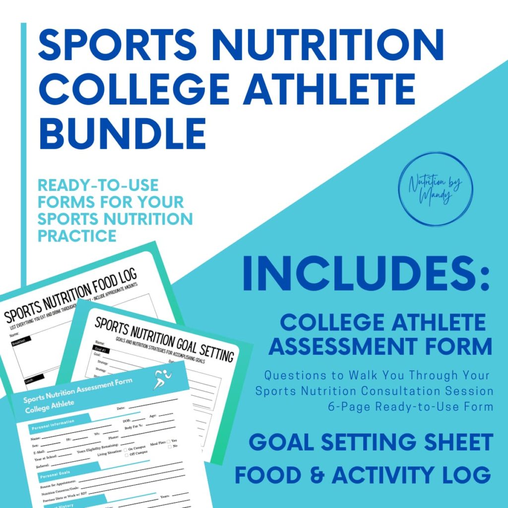 Sports Nutrition College Athlete Assessment Forms