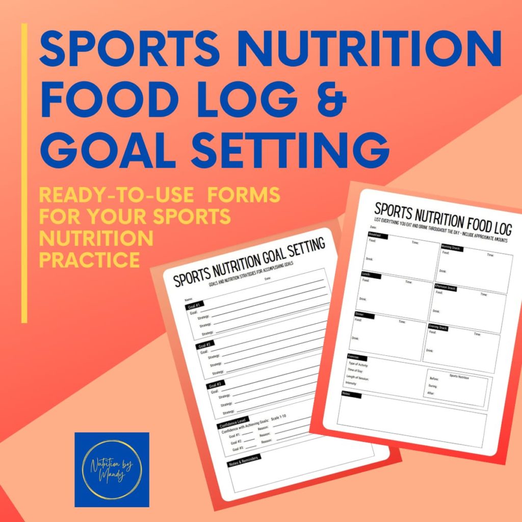 Sports Nutrition Food Log and Goal Setting