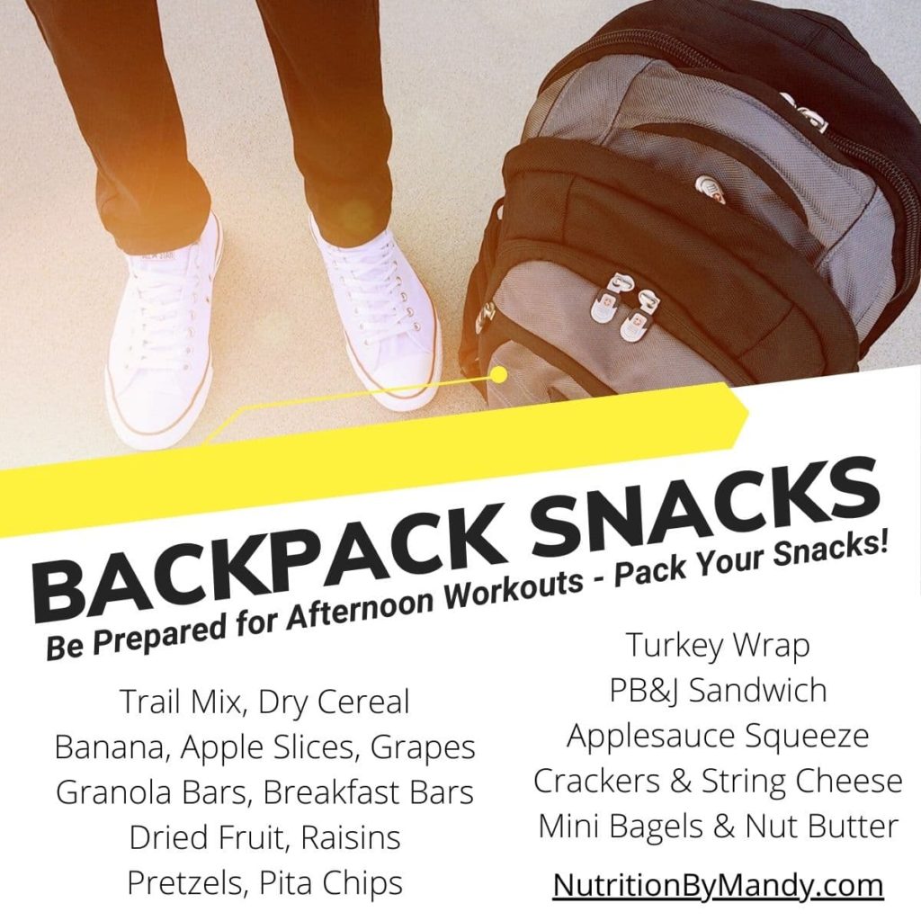 Afterschool Sports Backpack Snacks 