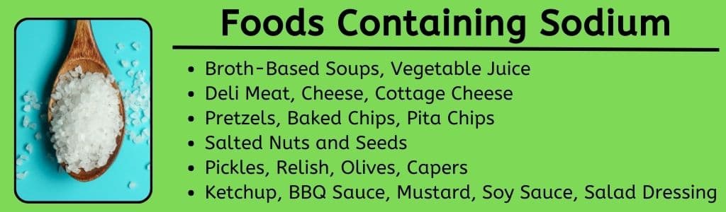 Foods Containing Sodium