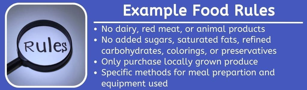 Example Orthorexia Food Rules 