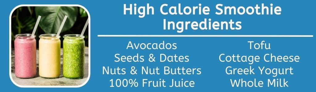 HIgh Calorie Smoothies for Weight Gain Ingredients