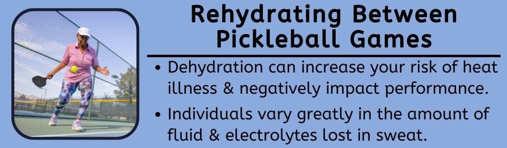 Rehydrating Between Pickleball Games 