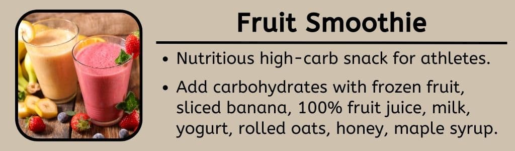 Fruit Smoothie High Carb Snack for Athletes 