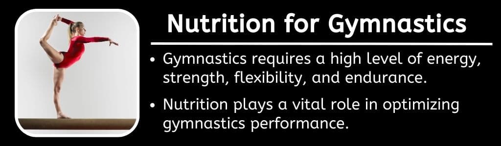 Performance nutrition for gymnastics