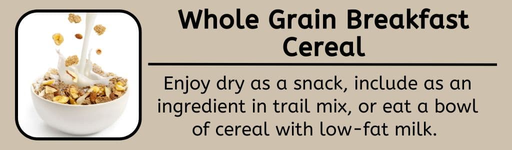 Collation riche en glucides de céréales de petit-déjeuner à grains entiers pour les athlètes 