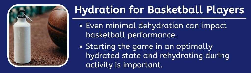 Hydratation pour les basketteurs