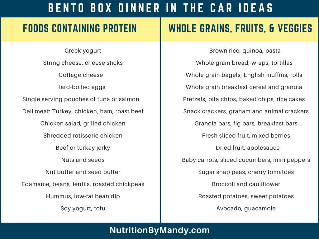 Bento Box Dinner in the Car Ideas 
