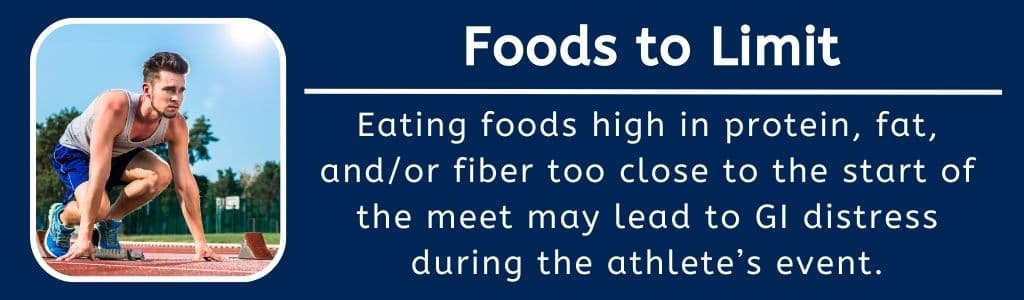 Foods to Limit Before a Track Meet