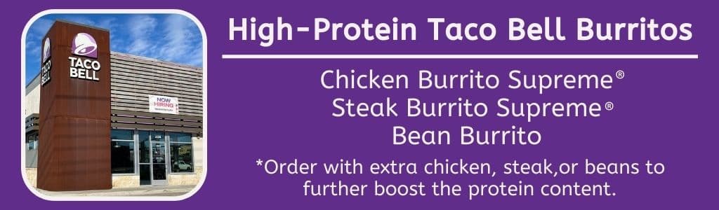 Burritos Taco Bell riches en protéines