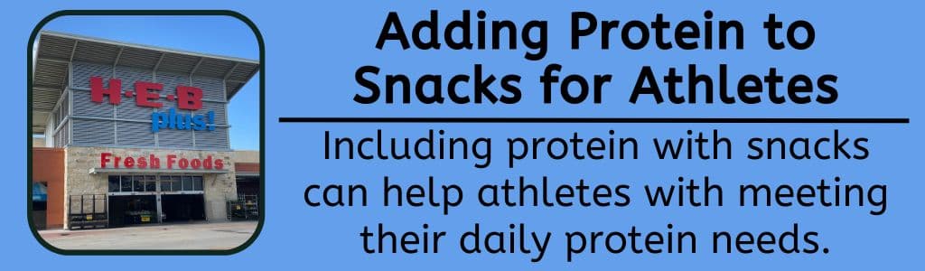 IAdding Protein to Snacks for Athletes- ncluding protein with snacks can help athletes with meeting their daily protein needs.