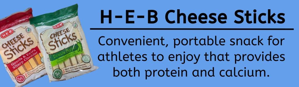 H-E-B Cheese Sticks - Convenient, portable snack for athletes to enjoy that provides both protein and calcium.