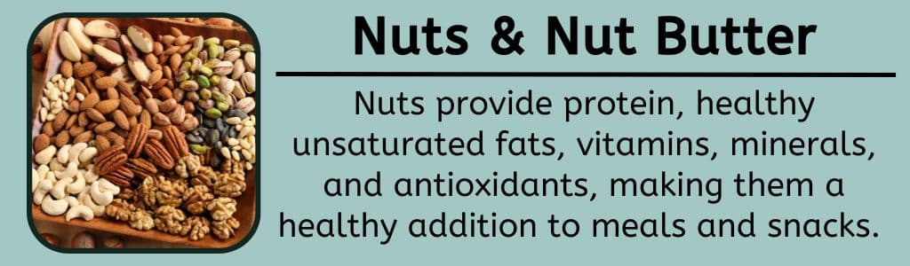 Nuts provide protein, healthy unsaturated fats, vitamins, minerals, and antioxidants, making them a healthy addition to meals and snacks. 