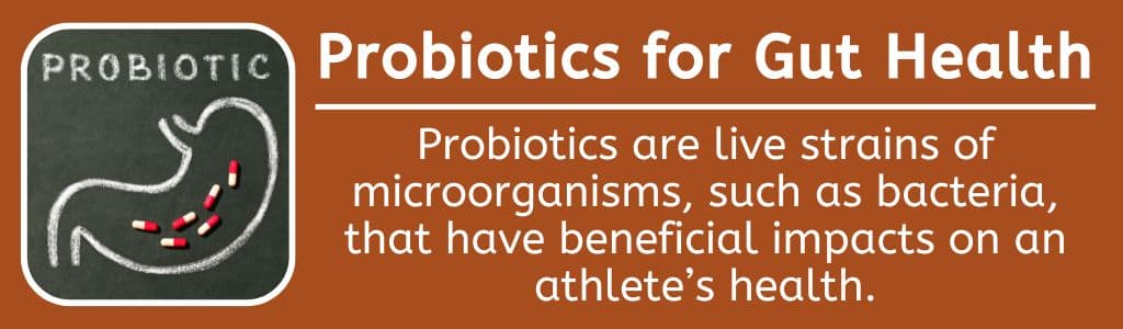 Probiotics for Gut Health: Probiotics are live strains of microorganisms, such as bacteria, that have beneficial impacts on an athlete’s health.