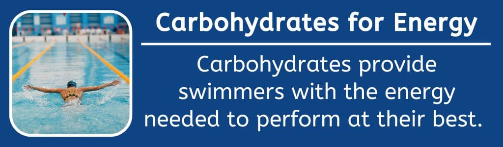 Carbohydrates for Energy: Carbohydrates provide swimmers with the energy needed to perform at their best.