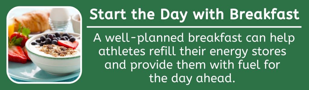 Back to School Nutrition Tip: Start the Day with Breakfast - A well-planned breakfast can help athletes refill their energy stores
and provide them with fuel for
the day ahead.