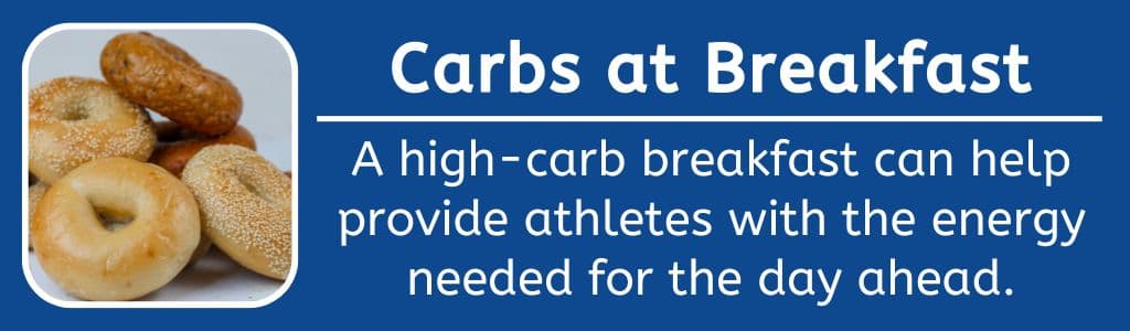 Carbs with an Athletes Breakfast: A high-carb breakfast can help provide athletes with the energy needed for the day ahead.